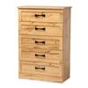 Baxton Studio Colburn Modern and Contemporary Oak Brown Finished Wood 5-Drawer Tallboy Storage Chest 189-11977-ZORO